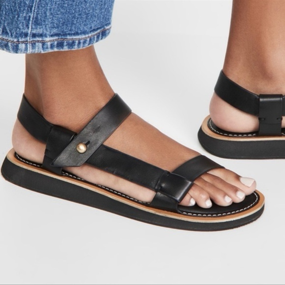 Rag & Bone Parker Strappy Sandals in Black Leather - Like New - 7.5